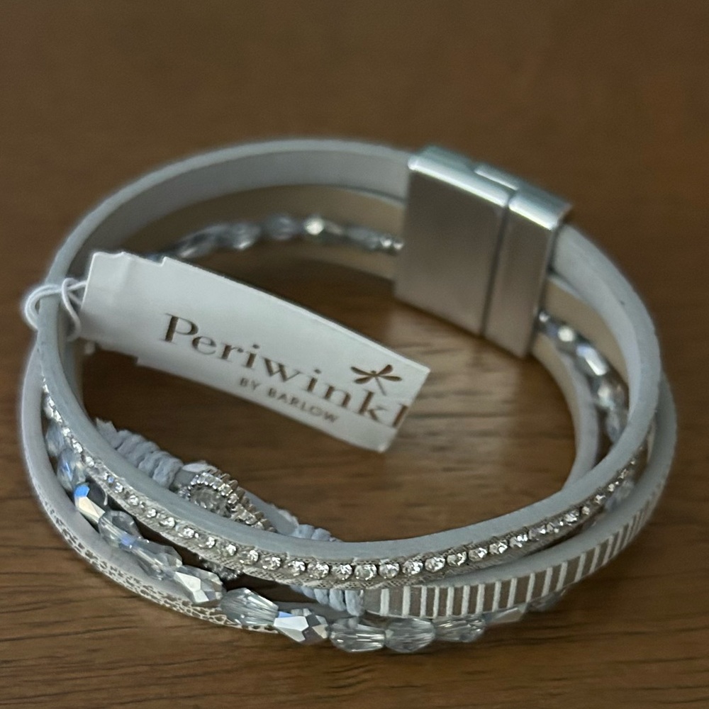 Silver Layered Bracelet with magnetic closure